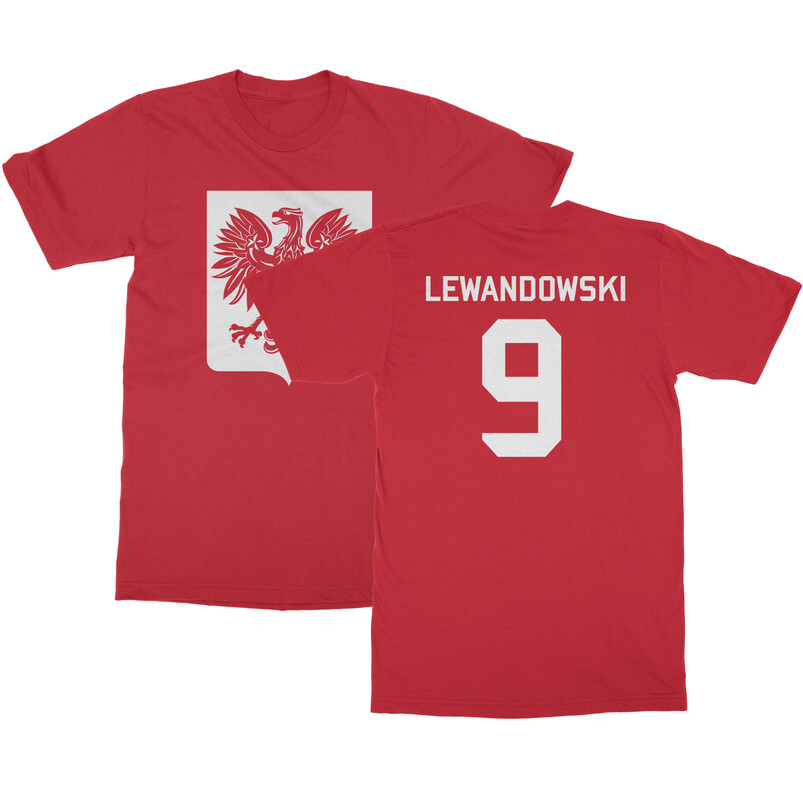 Poland Soccer Cup Fan – Lewandowski 9 Jersey Style Unisex T-Shirt
