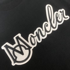New Moncler Unisex Black Crew-Neck Short-Sleeve Cotton T-Shirt M