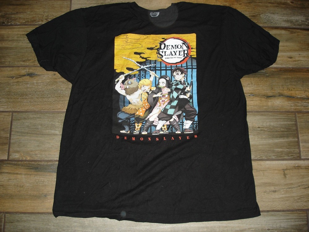 Anime Demon Slayer Kimetsu No Yaiba character t-shirt adult size XL black 46/48