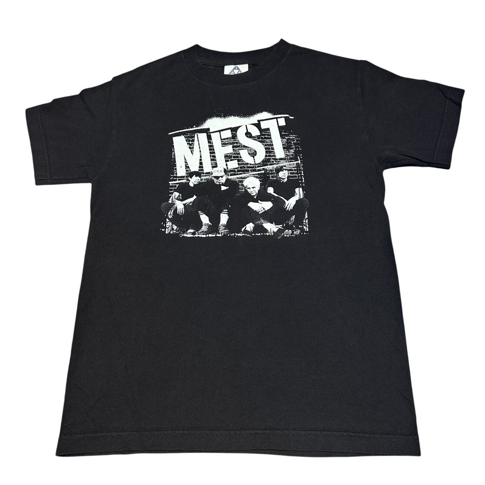 Vintage Y2K Mest Pop Punk Rock Band Graphic T-Shirt Size Small Grunge Rocker