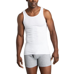 Fruit of the Loom Men’s Cotton A‑Shirt Tank Top Undershirts,Sizes S-2XL