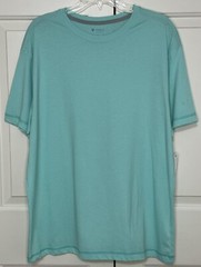 NWT Cremieux size L aqua blue short sleeve pullover shirt men’s