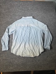 Arizona Jean Co Denim Shirt Mens Sz XL Light Blue 100% Cotton Ombre Pearl Snap