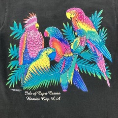 Vintage 1992 Isle of Capri Exotic Birds bright graphic single stitch tee Hanes M
