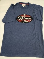 Red Jacket Brass Tacks Seattle Rainiers Crew Tee-Heather Grey Large embroidered