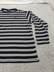 Polo Jeans Ralph Lauren Striped Long Sleeve Shirt Pullover Medium Blue Gray READ