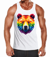 Geometric Bear in LGBT Flag, Gay Pride Bear Tank Top