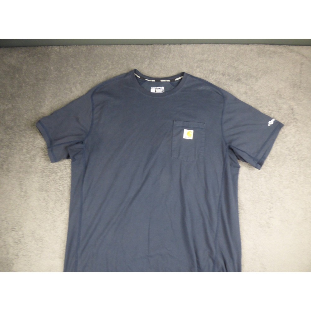 Carhartt Force Mens XL Relaxed Fit Pocket T-Shirt Navy Blue Short Sleeve Work Te