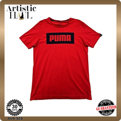 Puma Red Cotton Short Sleeve Crew Neck T-Shirt Mens S