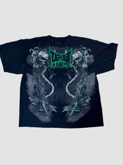 Men’s Vintage Y2K TapOut MPS Tee Green Foil Snake Size XXL