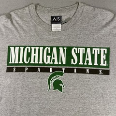 Michigan State T-Shirt Men’s 2XL Gray Vintage Y2K MSU Spartans Spellout Logo