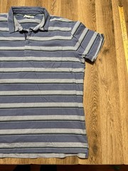 Goodthreads Shirt Men’s XXL Blue Grey Green Black Striped 1/4 Button Collared