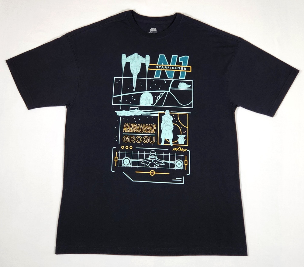Disney Star Wars The Mandalorian N-1 Starfighter Black Graphic T-Shirt – M