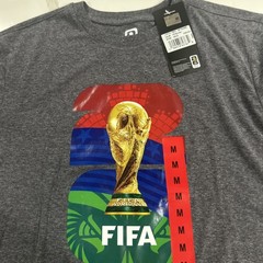 FIFA World Cup Men’s M Gray Graphic Print Logo Crew Neck Short Sleeve T-Shirt