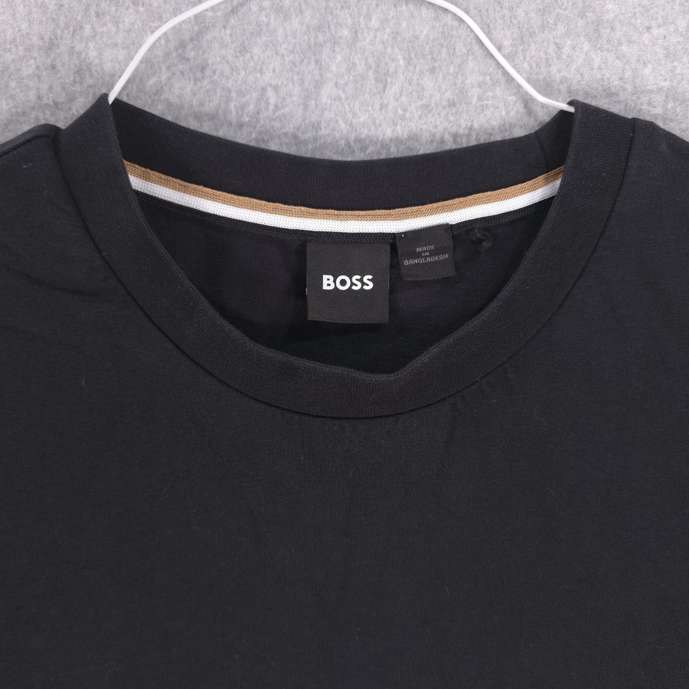 Hugo Boss Thompson Signature Cuff Black Cotton Crew Casual Shirt Mens 2XL (XL)