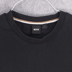 Hugo Boss Thompson Signature Cuff Black Cotton Crew Casual Shirt Mens 2XL (XL)