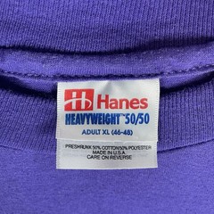 VINTAGE HANES HEAVYWEIGHT T-SHIRT MEN’S SIZE XL BLANK PURPLE SINGLE STITCH USA