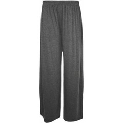 Ladies Palazzo Wide Leg Flared Elasticated Stretch Plain Trousers Womens Wide