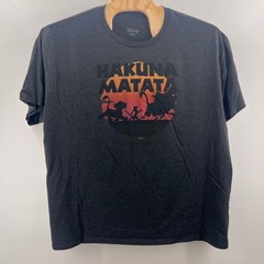 Disney The Lion King Hakuna Matata Graphic T-Shirt Heather Charcoal Mens XL
