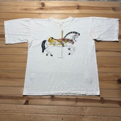 Vintage 1990 Carousel Horse Merry-Go-Round Fair Carnival Rose Graphic T-Shirt XL