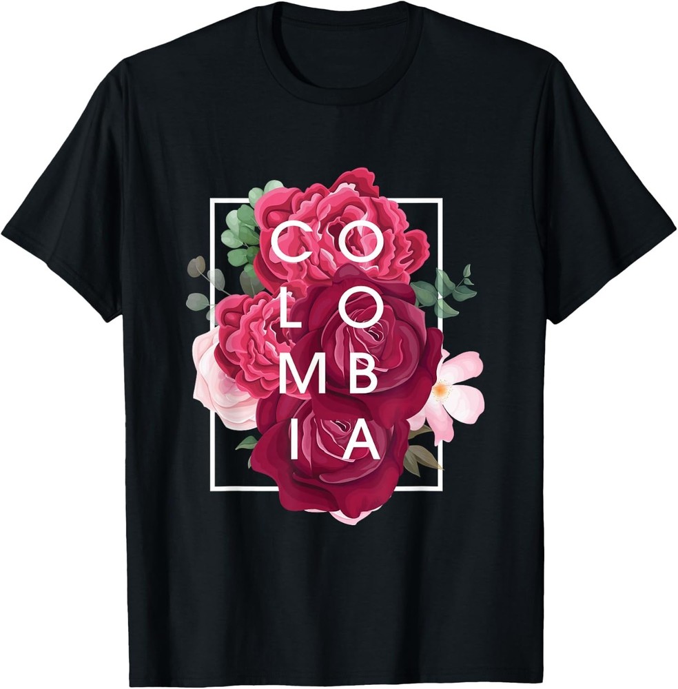 Flowers of Colombia Word Art – Colombian Pride T-Shirt