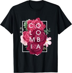 Flowers of Colombia Word Art – Colombian Pride T-Shirt