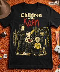 Children of the Korn T-Shirt Retro 90s Nu-Metal Horror Movie Parody Goth Kid Tee