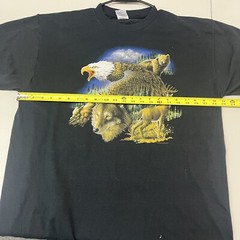 Vintage 90s Wild Side LA Eagle Wolf Deer Bear Graphic Tee Shirt XL 50/50