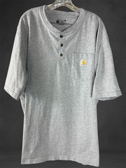 2 Carhartt Dearborn Henley Men 2XL Loose Fit XXL Gray Shirt Pocket Logo Workwear