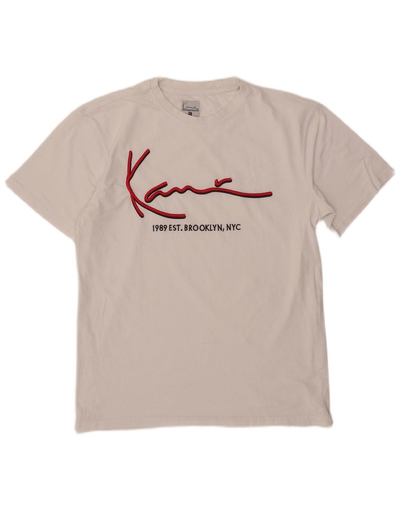 Karl Kani Mens Brooklyn Graphic T-Shirt Top Small White YB08
