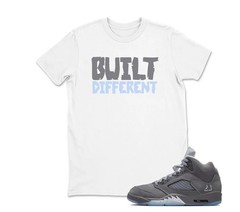 Shirt To Match JD 5 Wolf Grey, Built Different, BLACK/WHITE