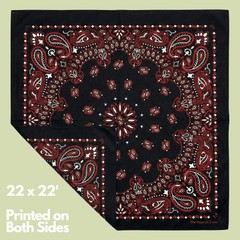 Premium Soft Cotton Bandanas Pack Men Women Paisley Fits 22×22 Inch