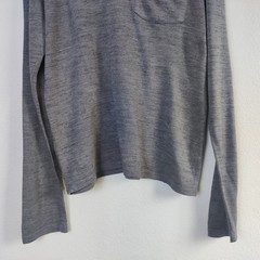 Cadet Military Inspired Wool Blend Long Sleeve T Shirt Small Gray Base layer