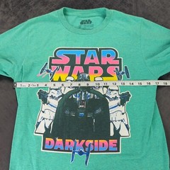 Star Wars Shirt Darth Vader Darkside Green Colorful Short Sleeve Adult Small