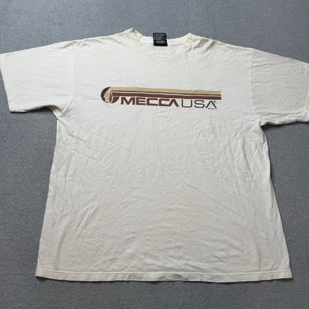 Vintage Mecca T Shirt Mens XL Graphic Print Skater Grunge Japanese Y2K 2000s