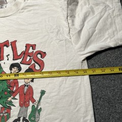 Vintage The Beatles T Shirt Adult Large White Cartoon Christmas Promo USA 90s