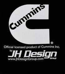 JH Design Men’s Cummins Diesel American Flag Black Crew Neck Shirt