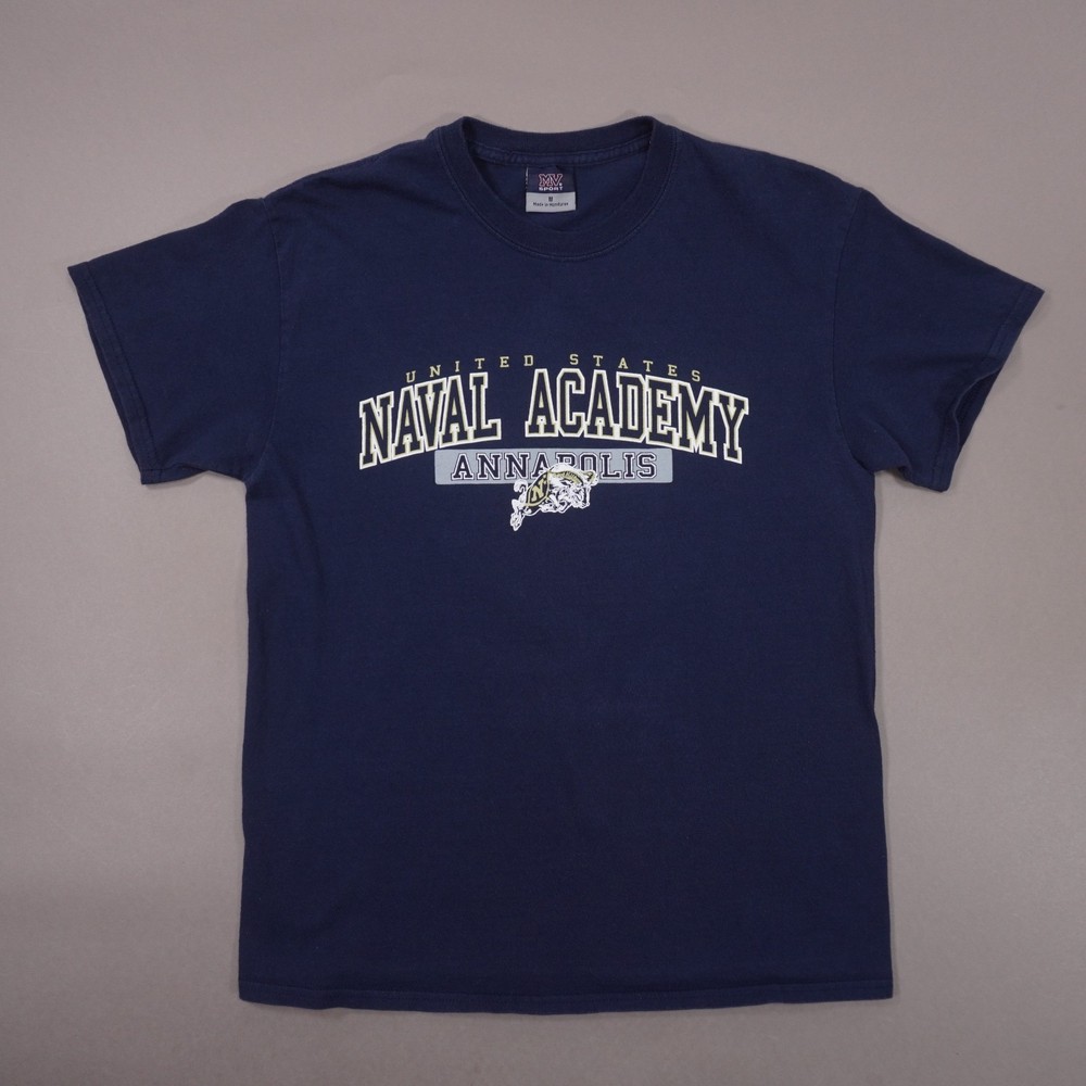 Vintage Y2K US Naval Academy Annapolis T Shirt Mens Medium Navy Blue MV Sport