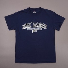 Vintage Y2K US Naval Academy Annapolis T Shirt Mens Medium Navy Blue MV Sport