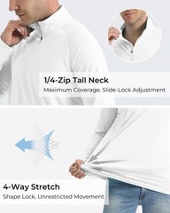 SPF Shirts for Men UPF 50 Shirts Long Sleeve Mens Quarter Zip Pullover Golf L…
