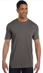 COMFORT COLORS C1717 Pocket Tee Heavyweight USA Cotton Garment Dyed T-Shirt Grey
