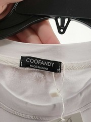 Coofandy Mens T-Shirt Short Sleeve Size Small Solid White Zipper Face New NWT