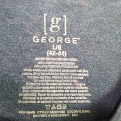 George Men’s Navy Pink Flamingo All Over Print T-Shirt Size Large Classic