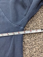 Wallace & Barnes Shirt Thermal Honeycomb Knit Cotton LS Marled Blue Mens Large