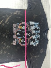 KISS Alive In ’77 T-Shirt XXL Black Bleach Wash Distressed Graphic Band Tee 2019