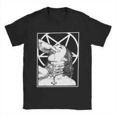 Satanic Nun Satan T Shirt for Men Cotton Cool T-Shirt O Neck Tee Shirt Short
