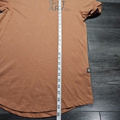G Star Raw Lash T Shirt Mens XS Brown Curved Hem Organic Cotton Sustainable