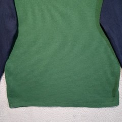 Roebuck Co Shirt Mens Waffle Knit Henley Large Tall Green Color Block Thermal