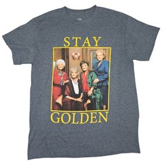 The Golden Girls Stay Golden Graphic Tee Shirt Medium M Gray Heather ABC Cast