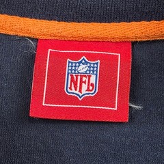NFL Team Apparel Chicago Bears Shirt Mens Navy Blue White Orange Colorblock XL